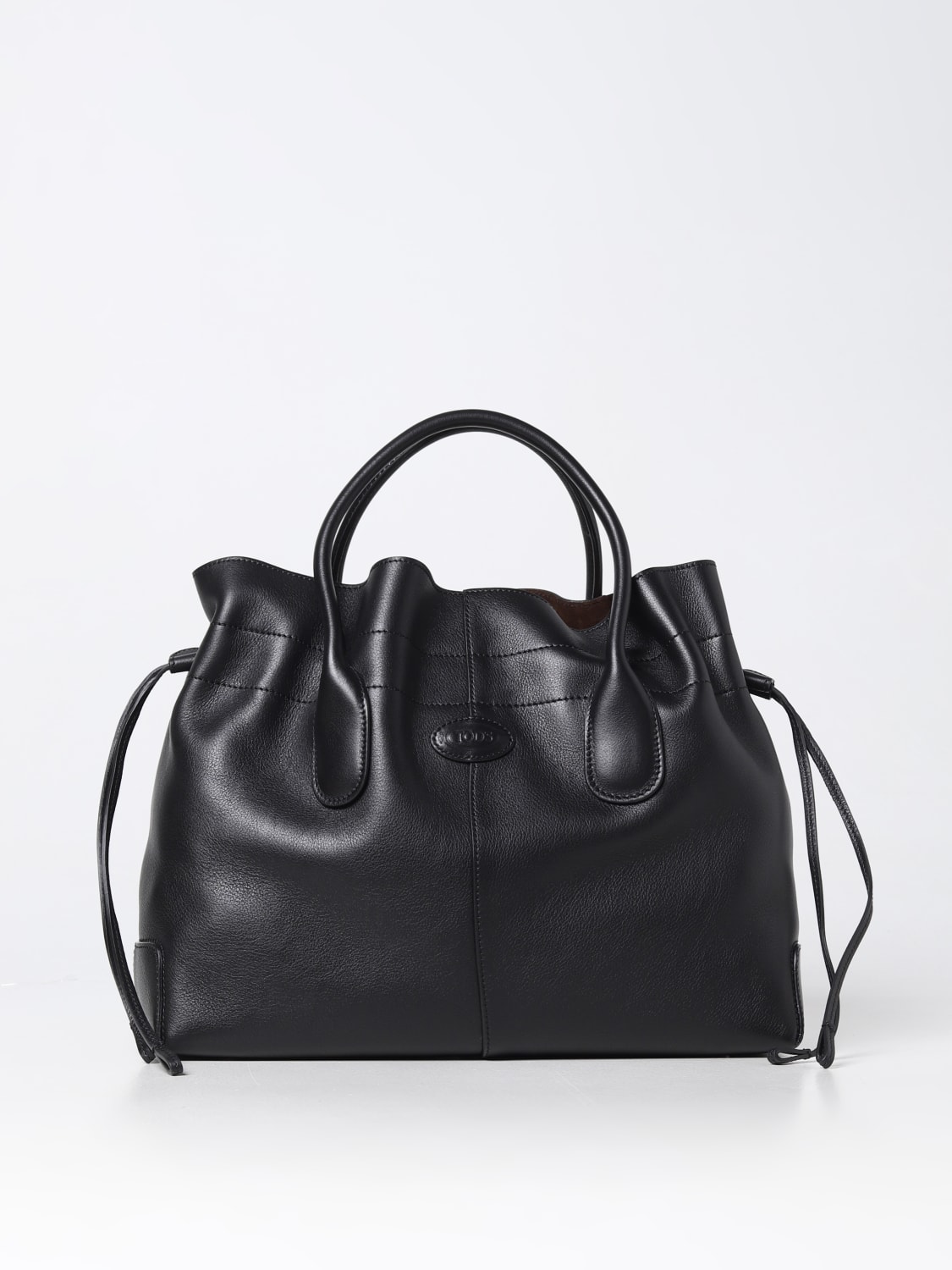 Micro leather tote bag in black - Tods