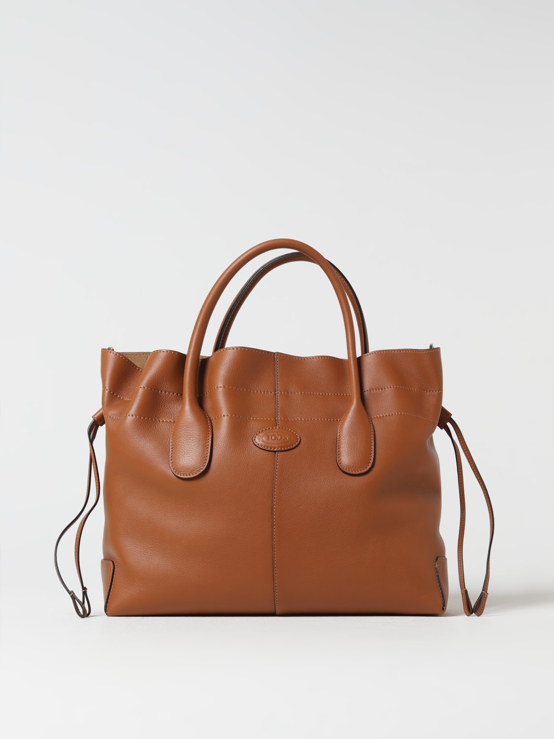 TOD'S: bag in micro grained leather - Brown | Tod's handbag ...