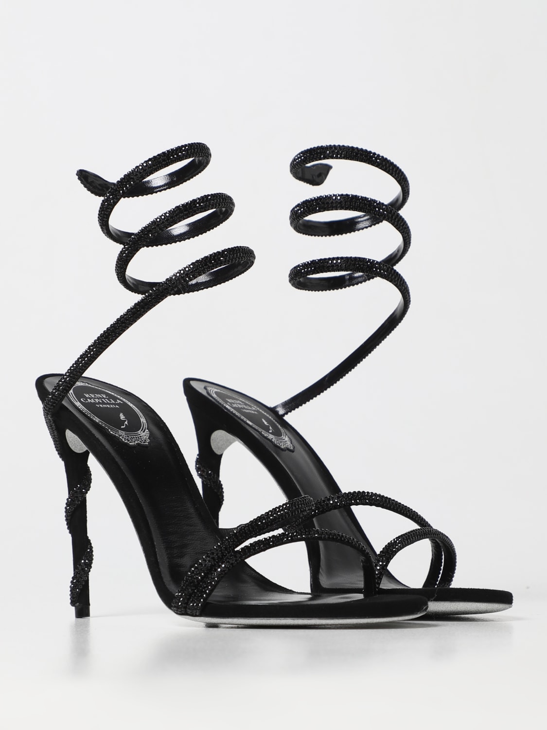 Rene caovilla black discount sandals