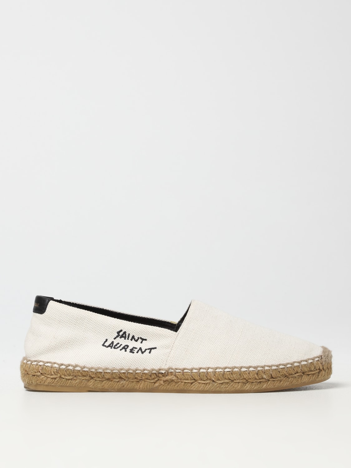 Saint laurent logo 2025 embroidered espadrilles