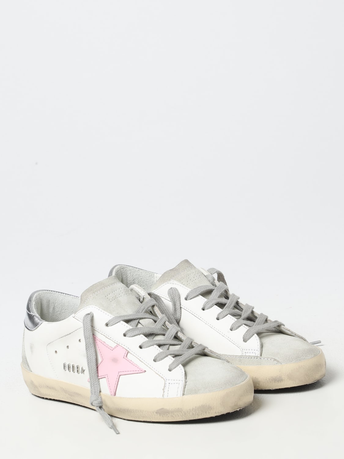 GOLDEN GOOSE: Super Star sneakers in used leather - White