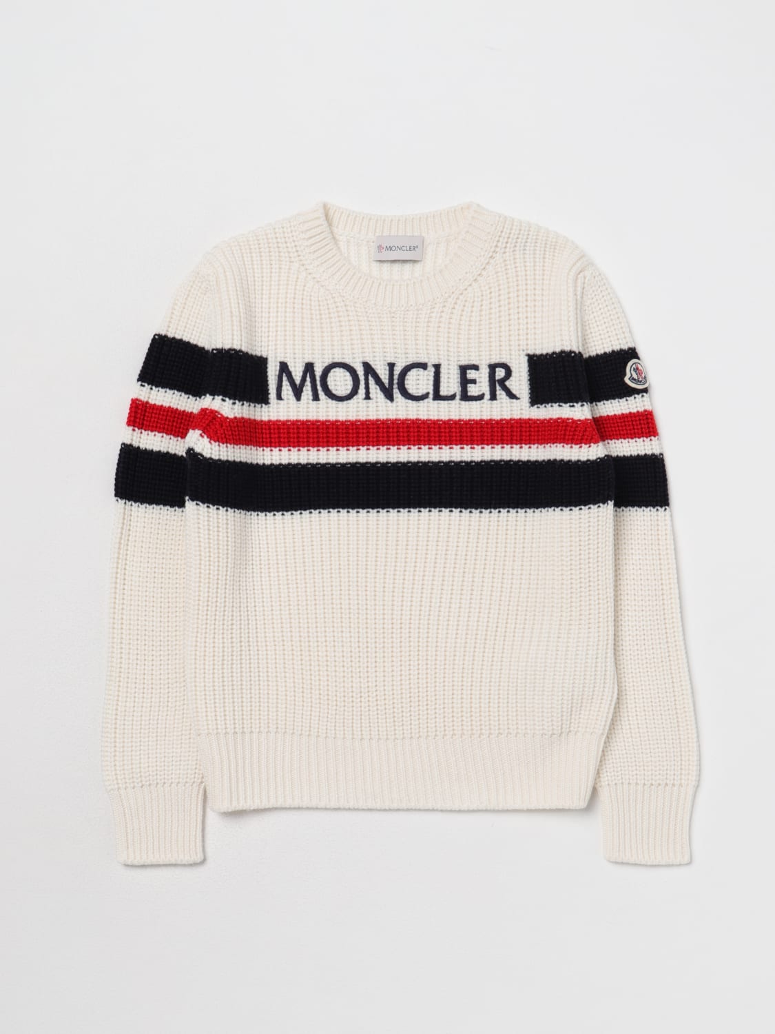 MONCLER: sweater in wool blend - White | Moncler sweater 9C00006M1131 ...