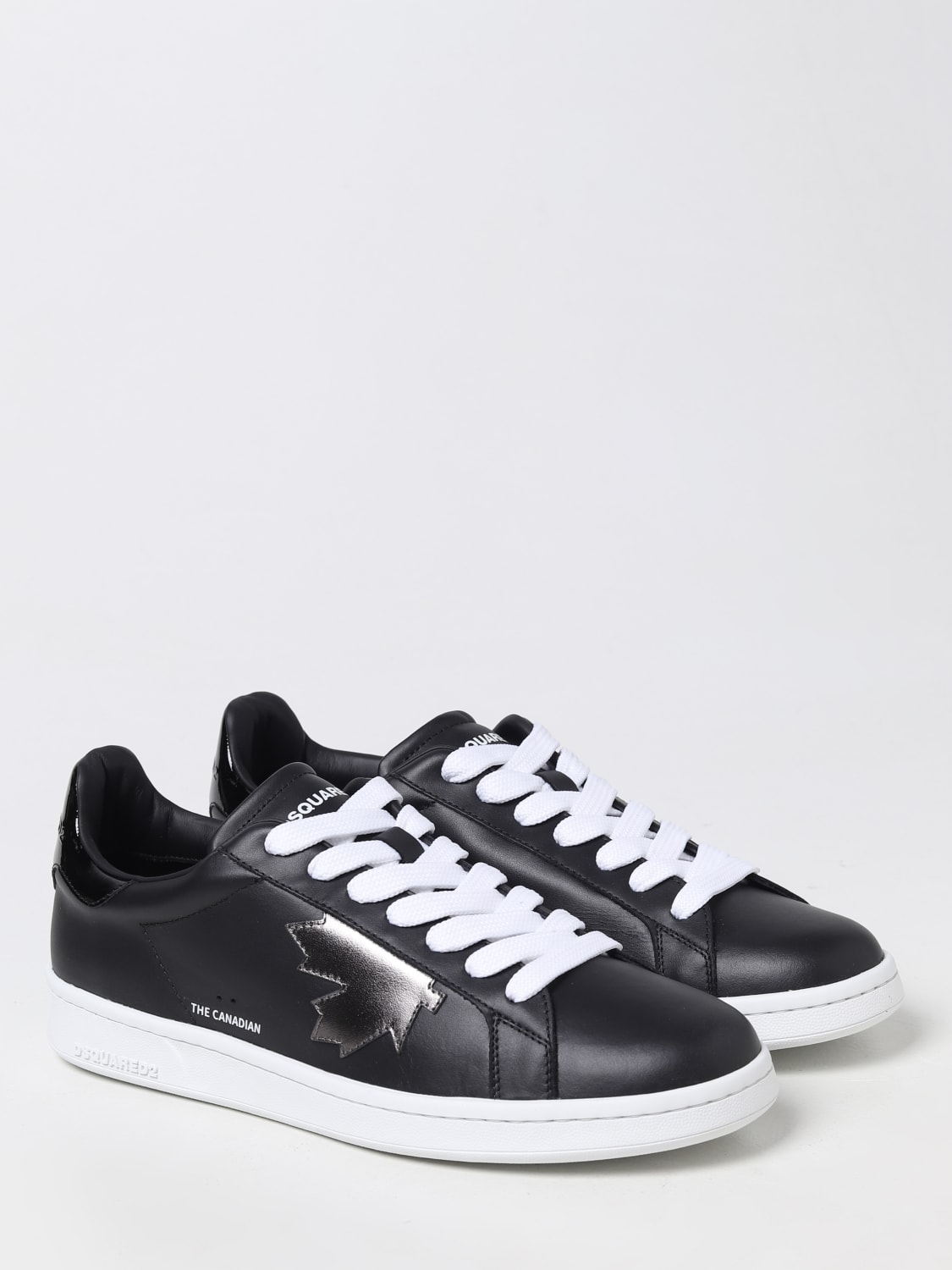 DSQUARED2: Boxer sneakers in leather - Black | Dsquared2 sneakers