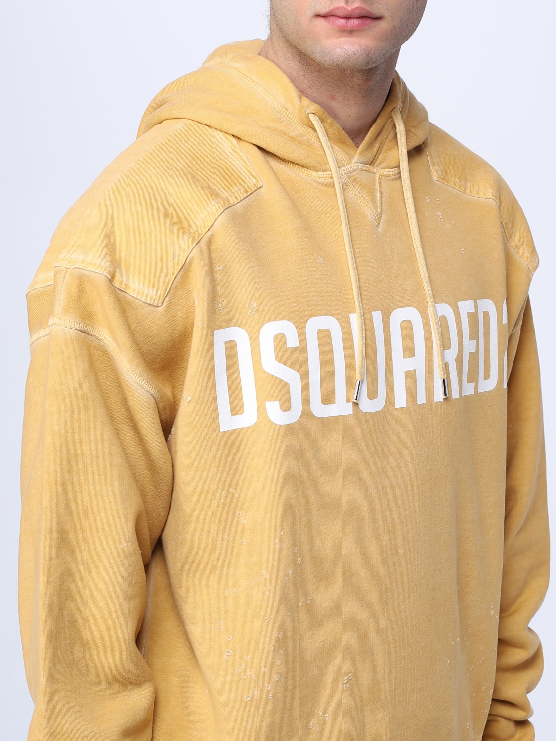 DSQUARED2 cotton sweatshirt Ocher Dsquared2 sweatshirt