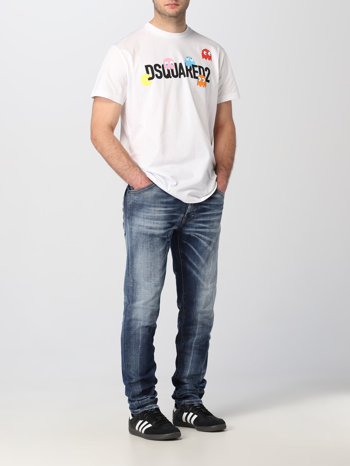 Mens Dsquared2 white Cotton Arcade Games T-Shirt