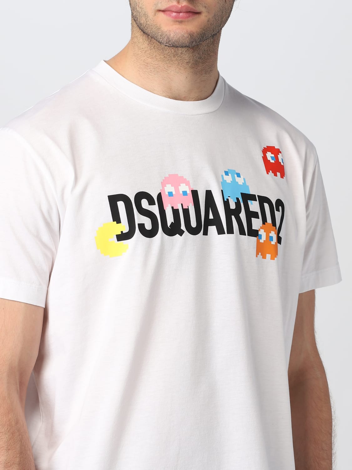 DSQUARED2】PAC-MAN コットン Tシャツ ロゴ ユニセックス-