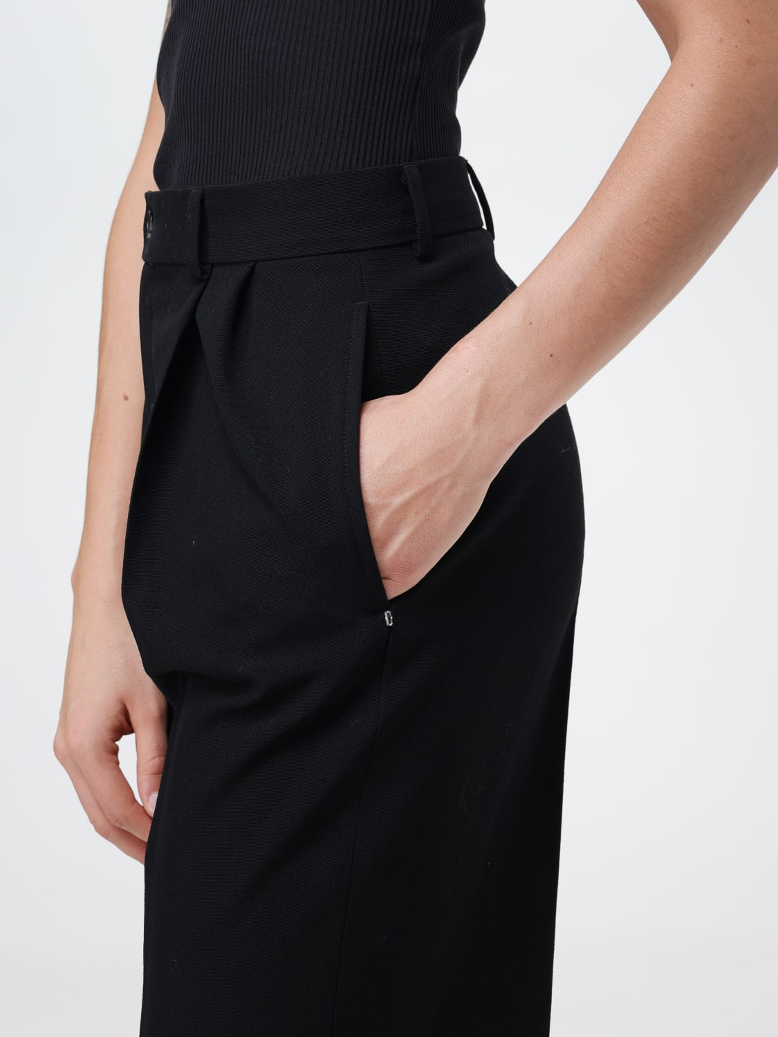 SPORTMAX PANTALONE: Pantalone in misto lana vergine, Pantalone Sportmax  donna - 2321360636600 Nero