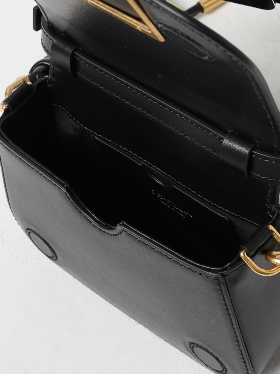 Off-White Binder Leather Shoulder Bag - Black