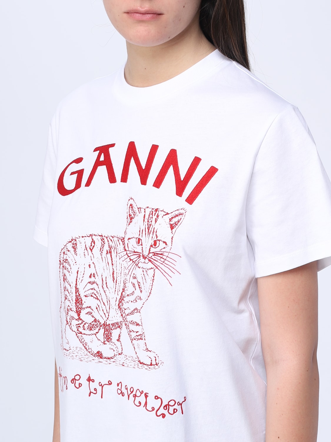 GANNI: cotton t-shirt - White | Ganni t-shirt T3544 online at