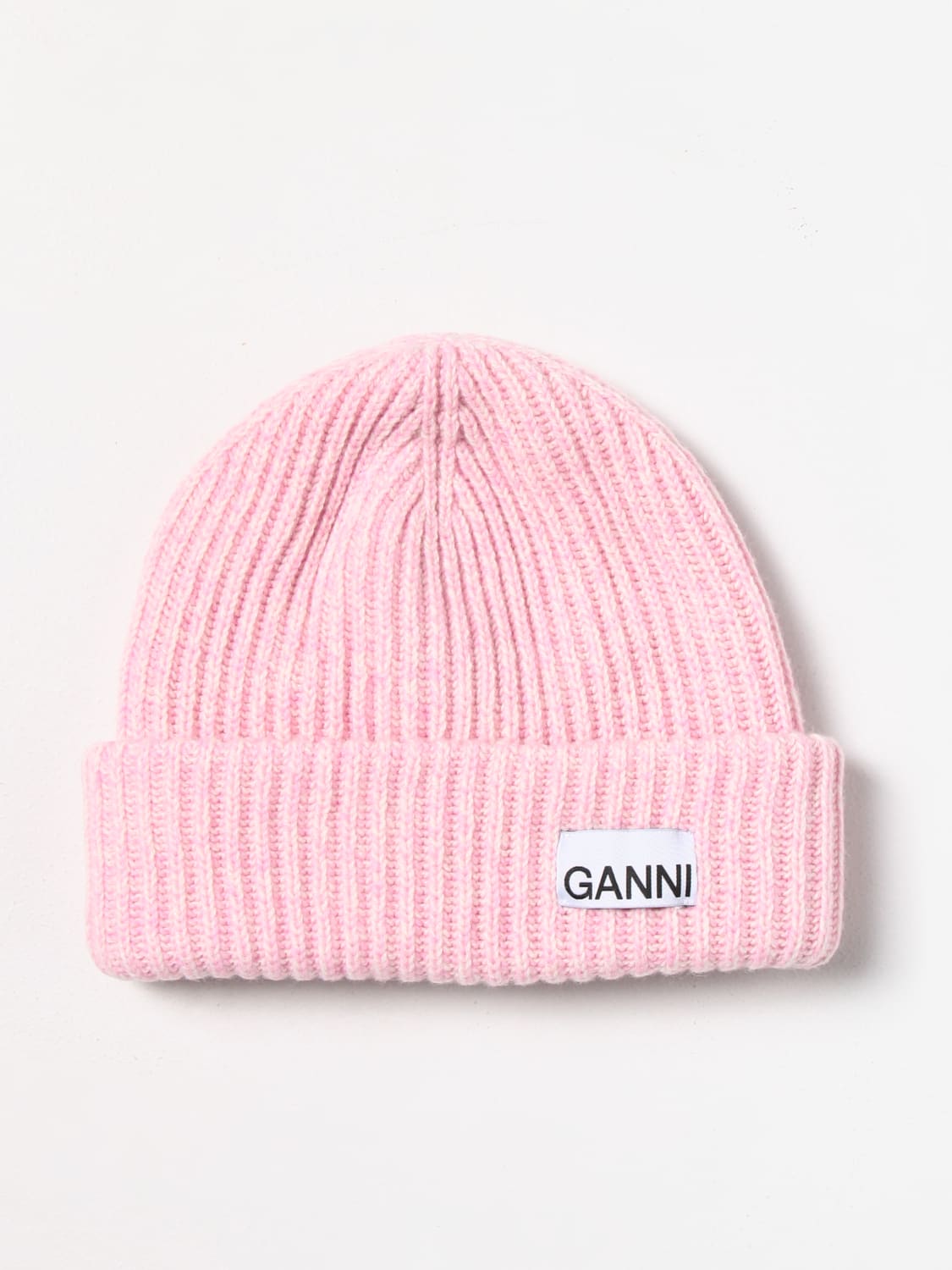 GANNI hat in recycled wool blend Pink Ganni hat A4429 online at