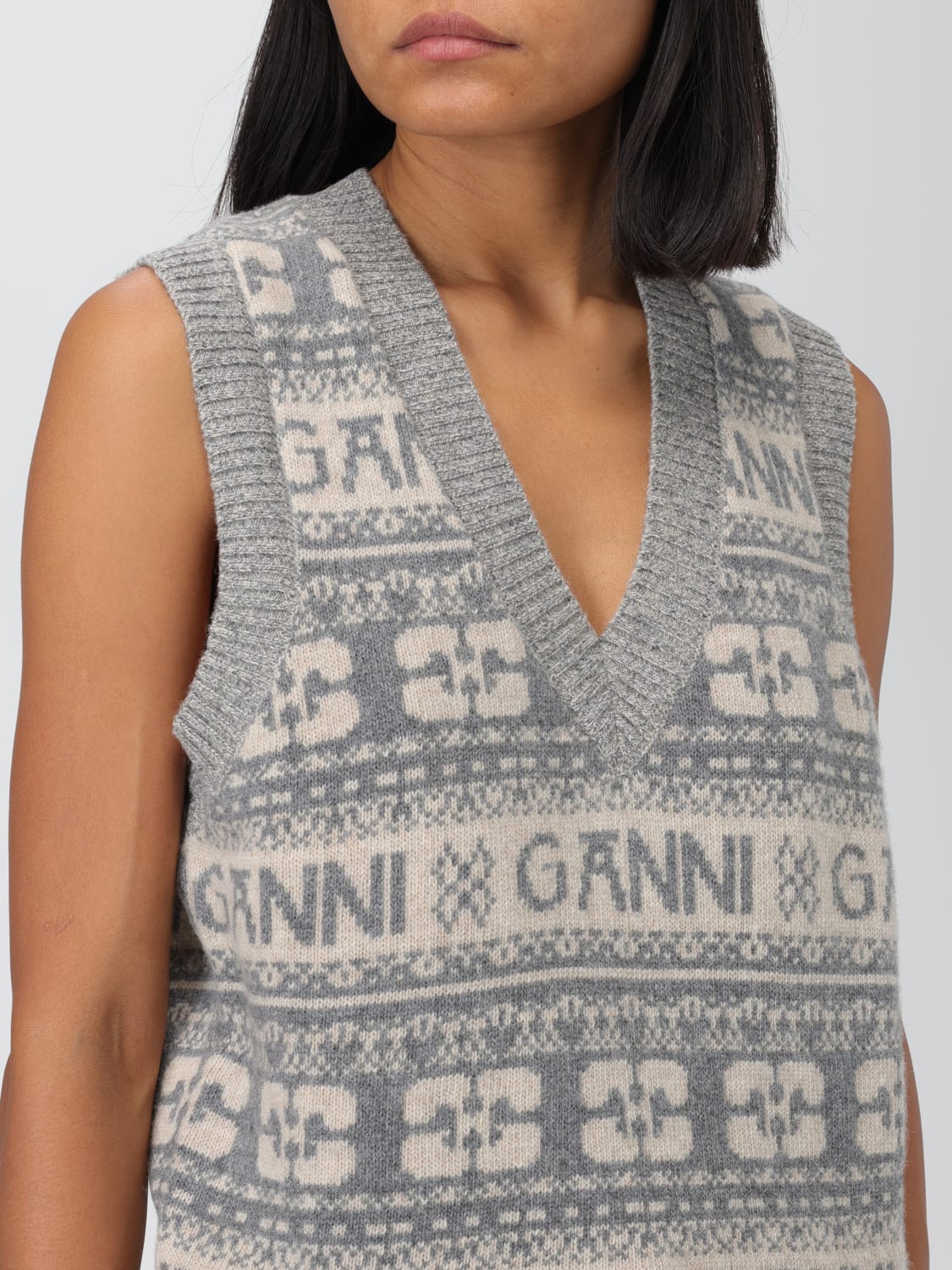 GANNI：セーター レディース - グレー | GIGLIO.COMオンラインのGanni