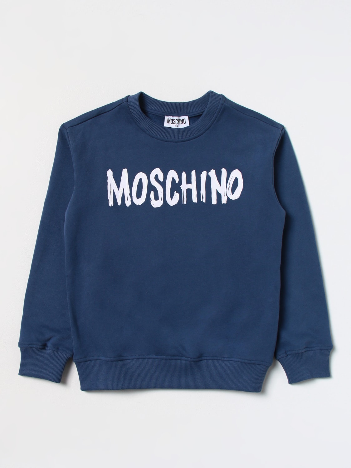 MOSCHINO KID sweatshirt in cotton Blue Moschino Kid sweater