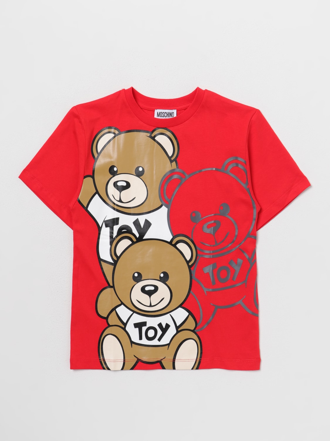 MOSCHINO KID: t-shirt for boys - Red | Moschino Kid t-shirt HQM03RLAA20 ...