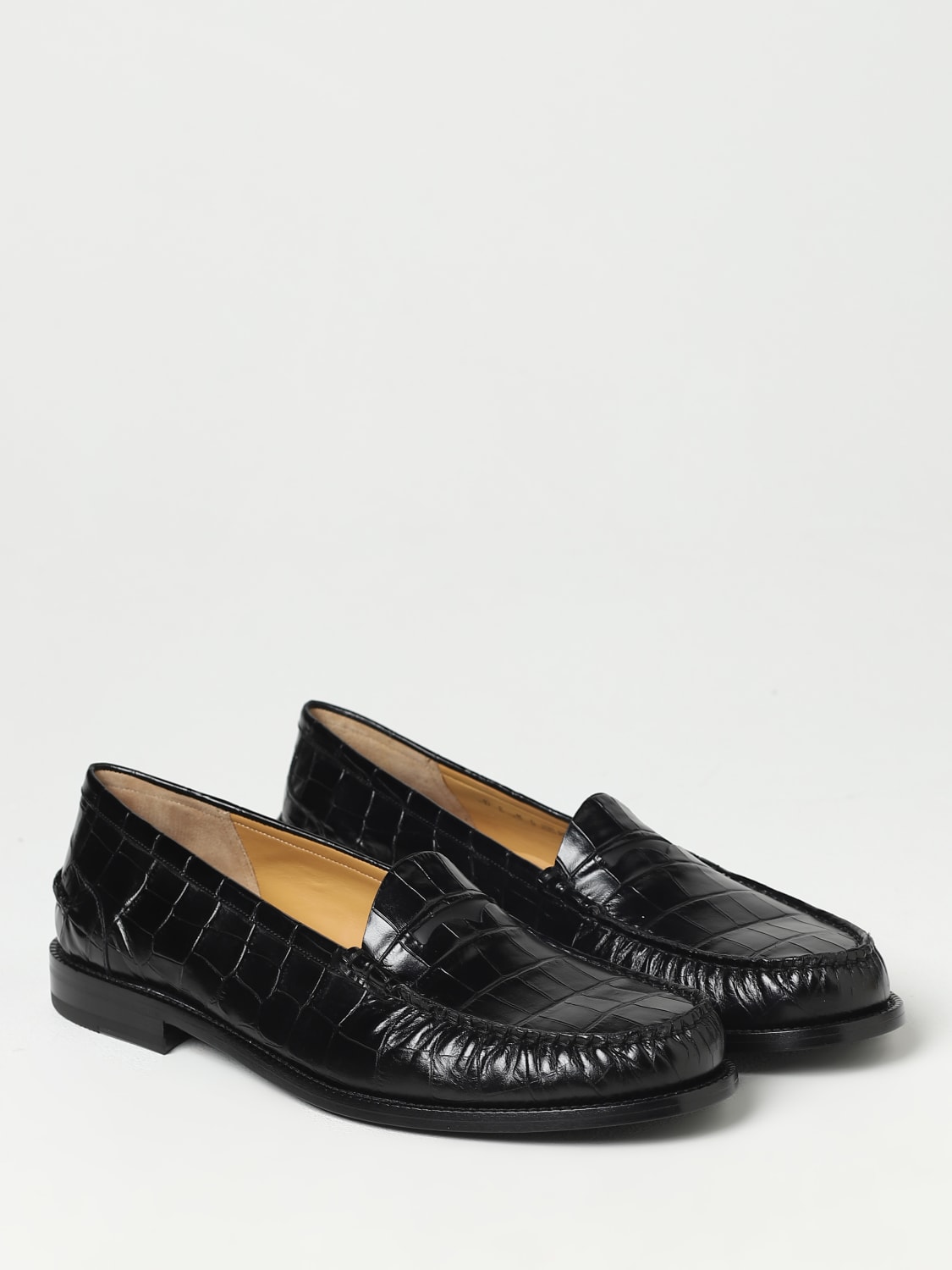 BALLY: moccasins in croco print leather - Black | Bally loafers ...