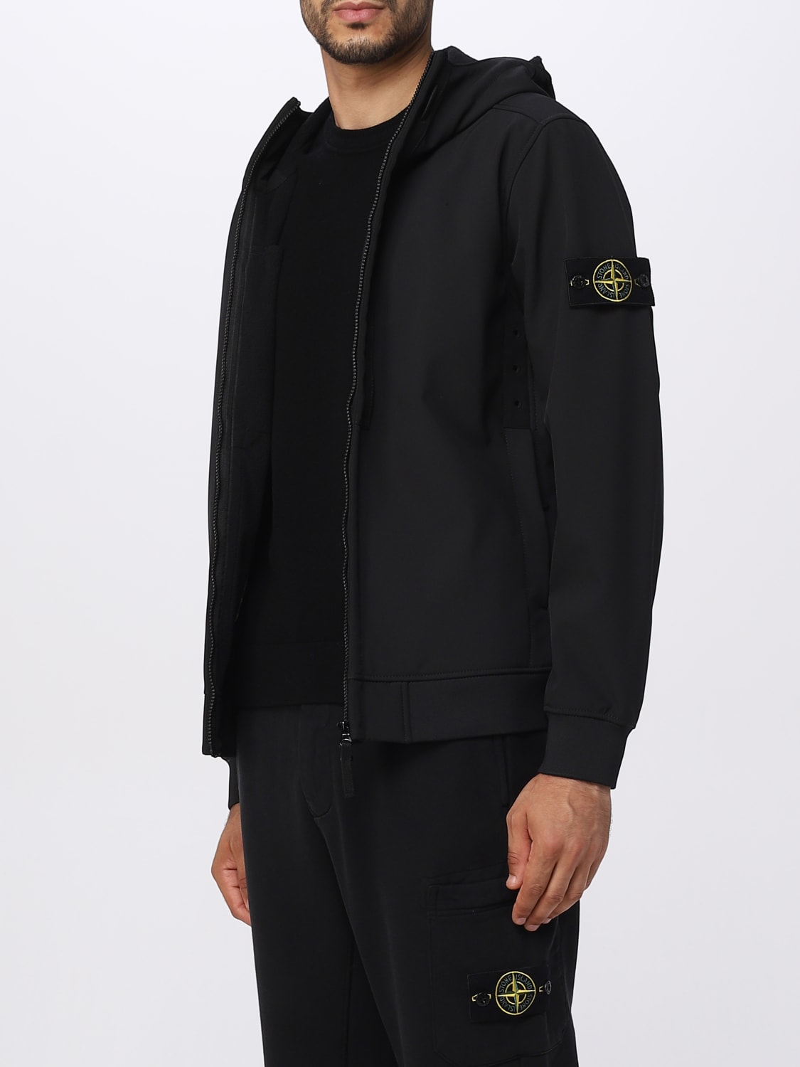 STONE ISLAND: jacket for man - Black | Stone Island jacket Q0122