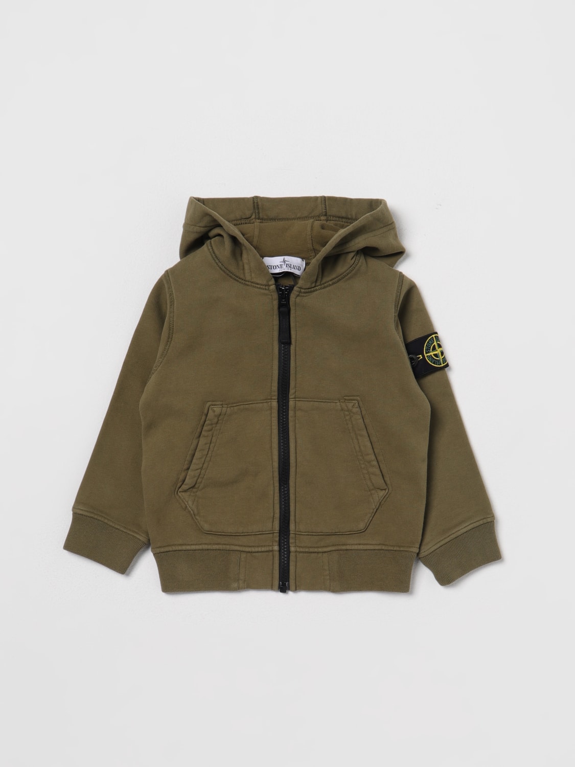 STONE ISLAND JUNIOR sweatshirt in cotton Olive Stone Island