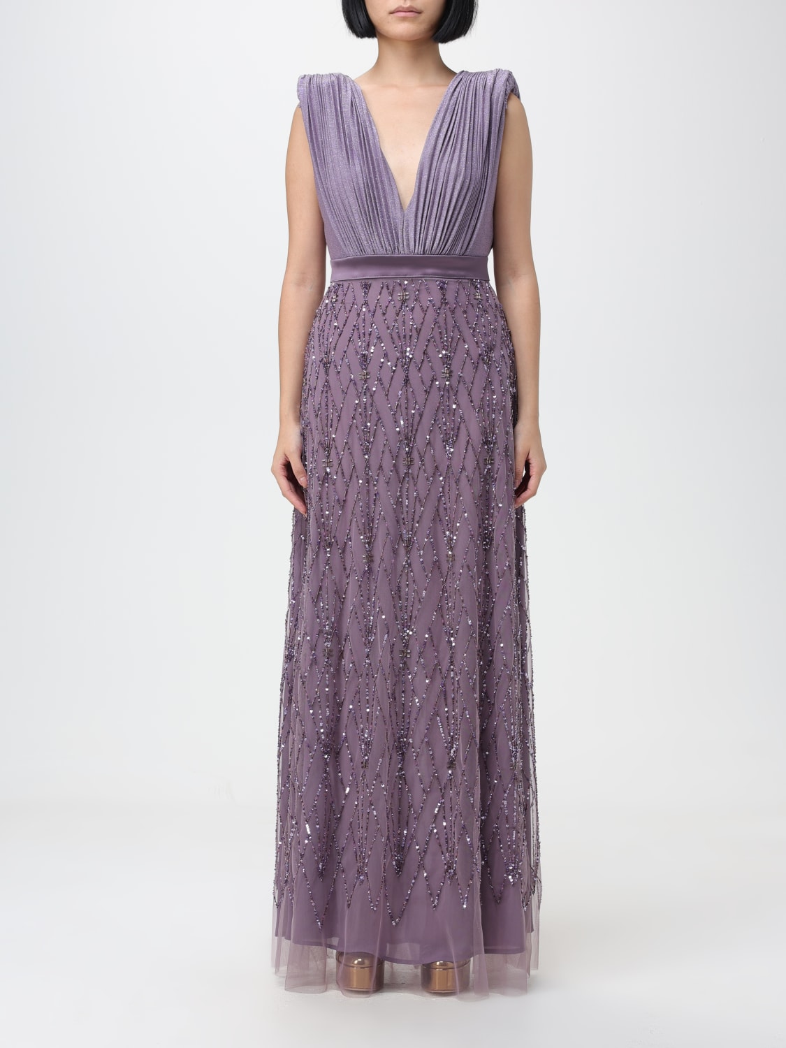 ELISABETTA FRANCHI: dress for woman - Violet | Elisabetta Franchi dress ...