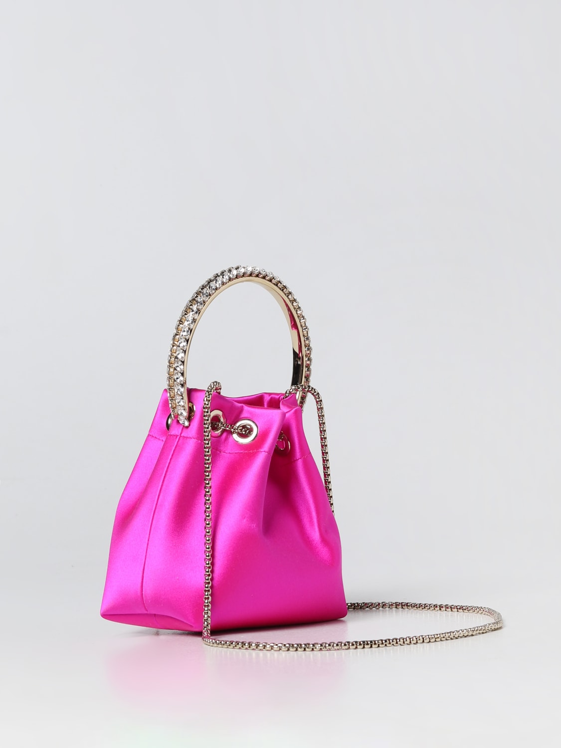 Jimmy Choo Leather Bon Bon Bucket Bag Pink