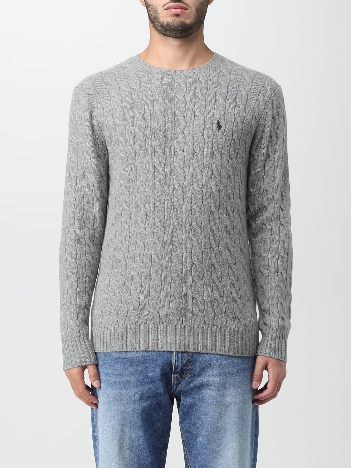 POLO RALPH LAUREN: sweater for man - Grey 1 | Polo Ralph Lauren sweater ...