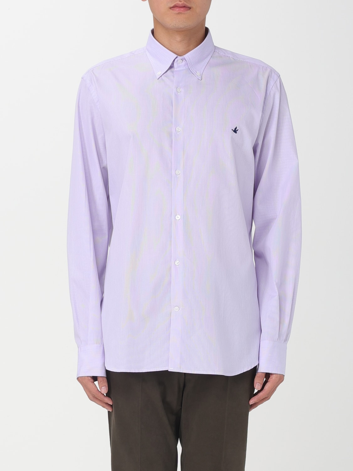 BROOKSFIELD Camisa para hombre Lavanda Camisa Brooksfield