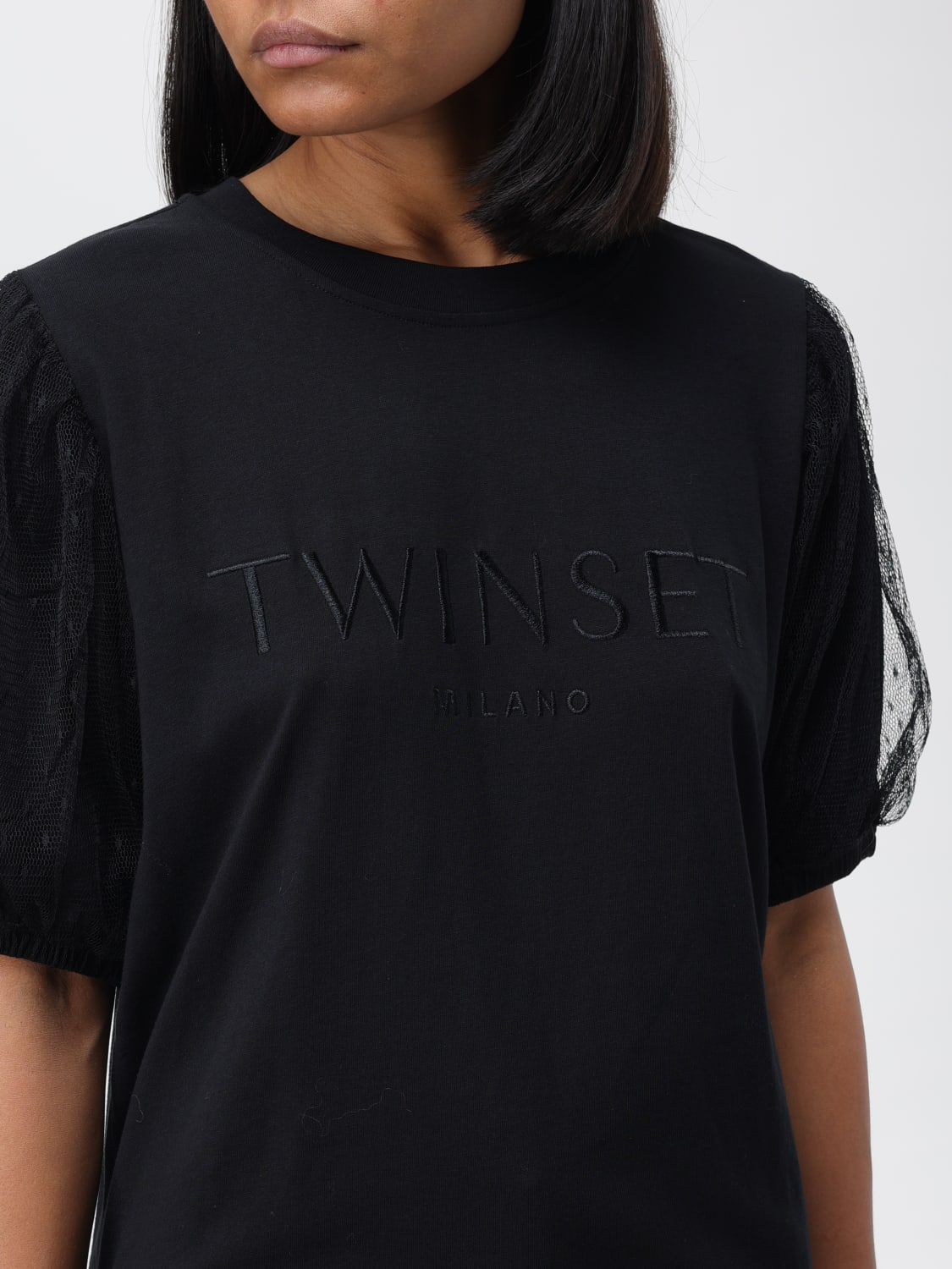 TWINSET: t-shirt for woman - Black  Twinset t-shirt 232TT2380 online at