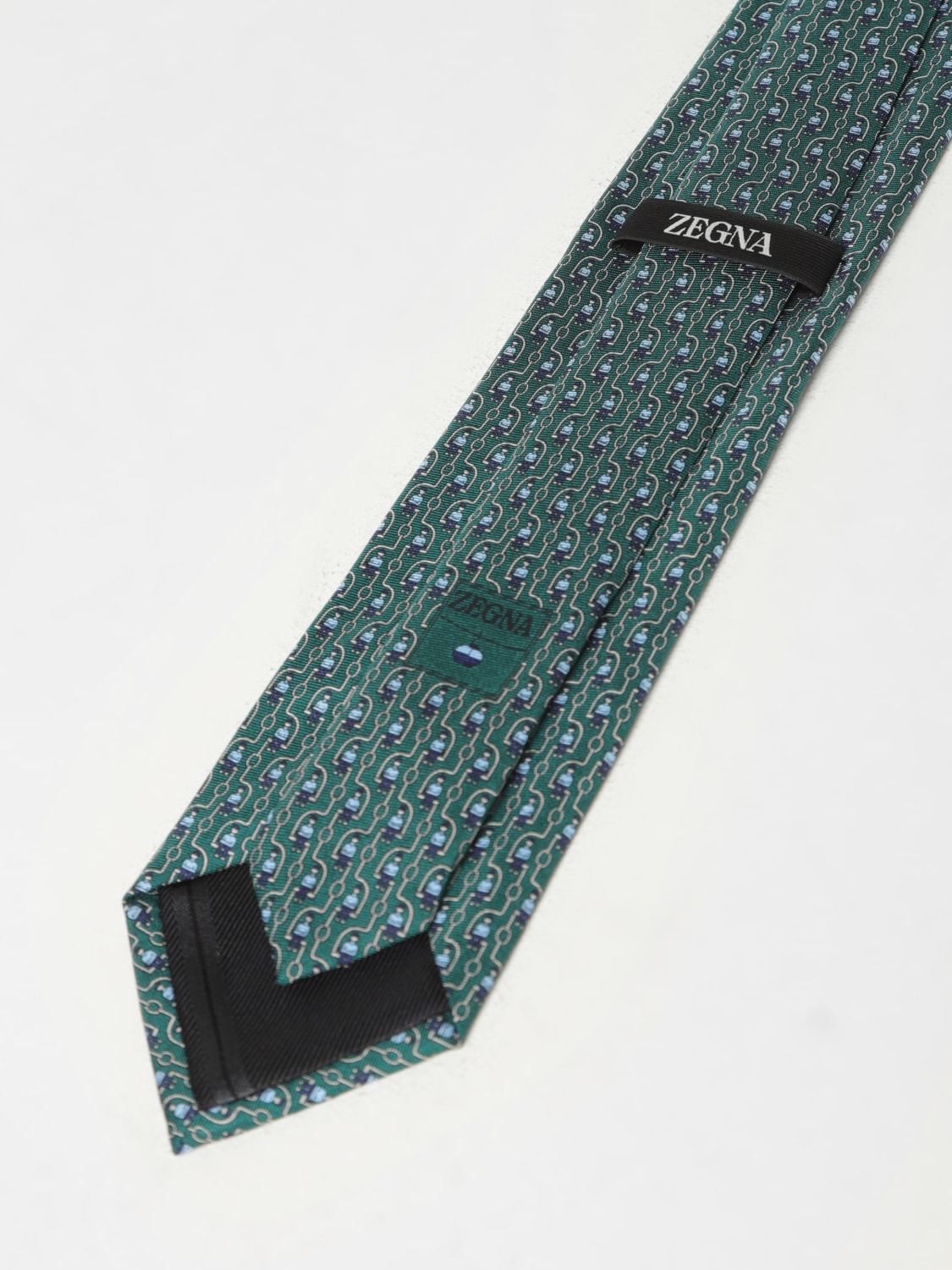 ZEGNA: silk tie with micro print - Grass Green | Zegna tie