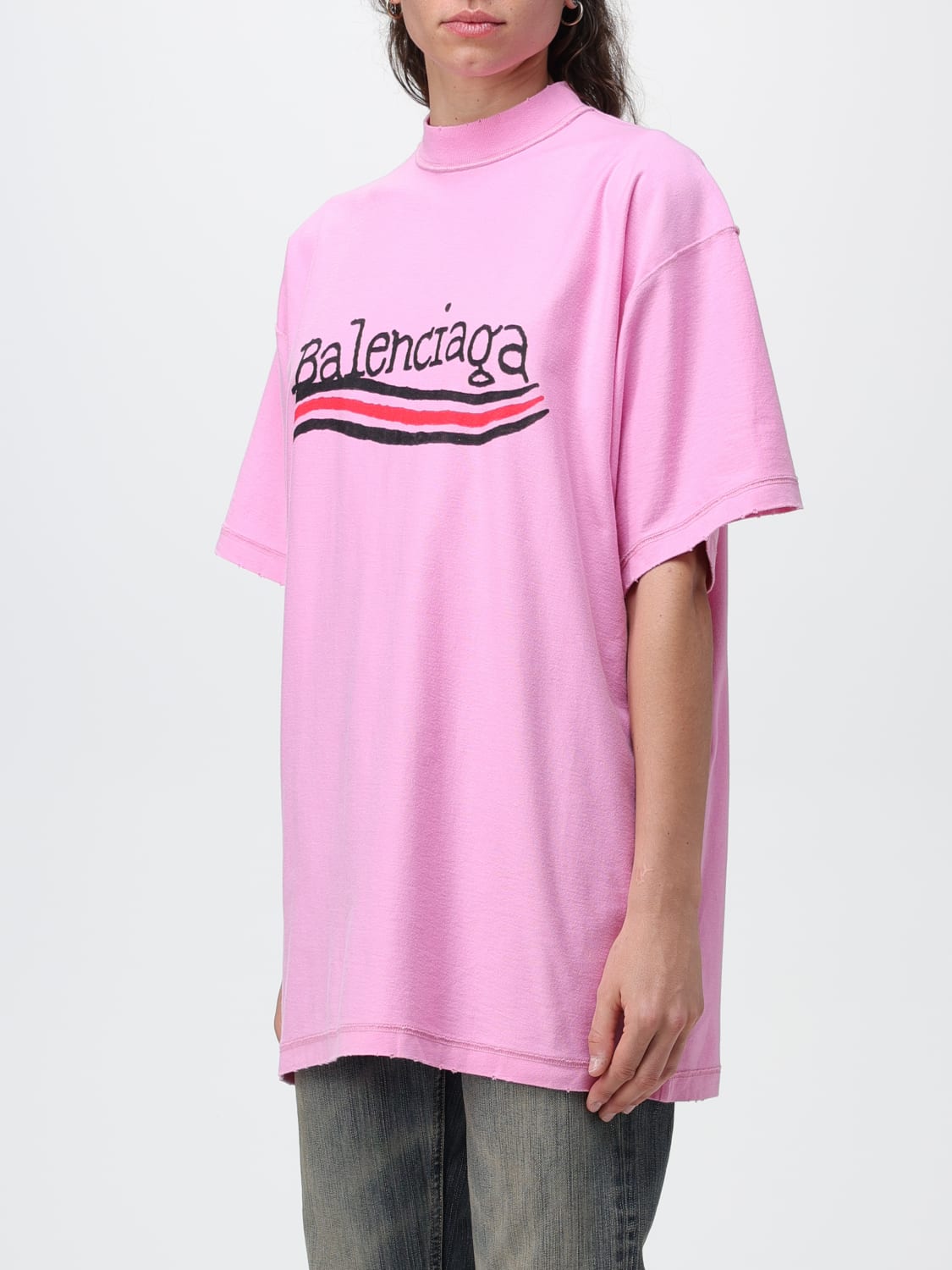 BALENCIAGA：Tシャツ レディース - ピンク | GIGLIO.COMオンラインの