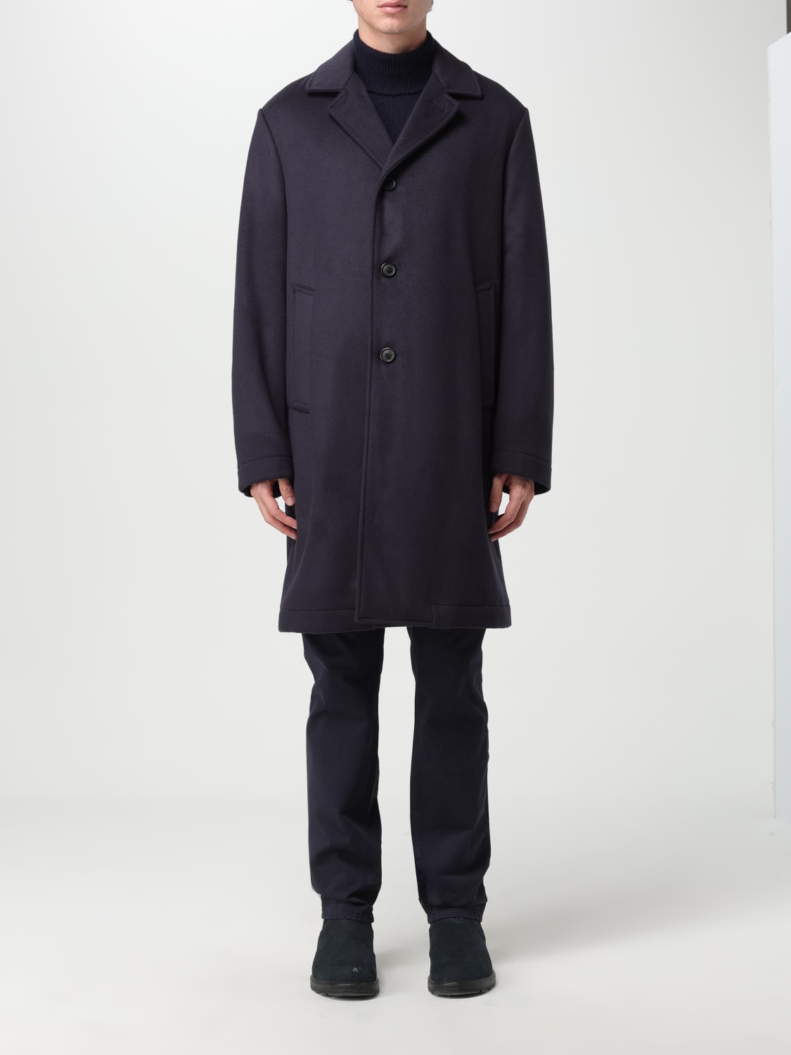 GRIFONI: coat for man - Blue | Grifoni coat GP16003030 online at GIGLIO.COM