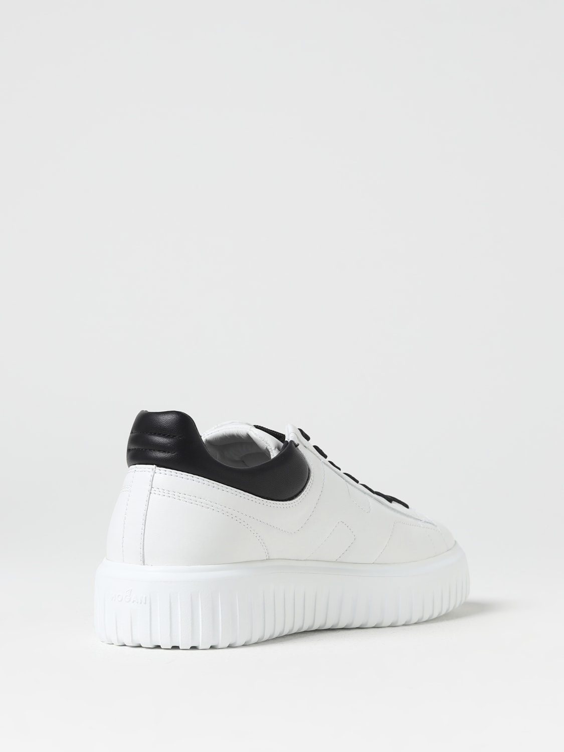 HOGAN: H-Stripes sneakers in leather with logo - White | Hogan sneakers ...