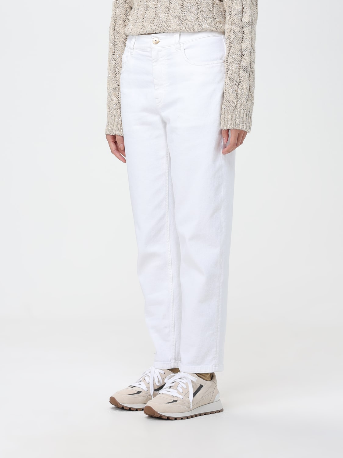 BRUNELLO CUCINELLI: jeans for woman - White | Brunello Cucinelli jeans ...