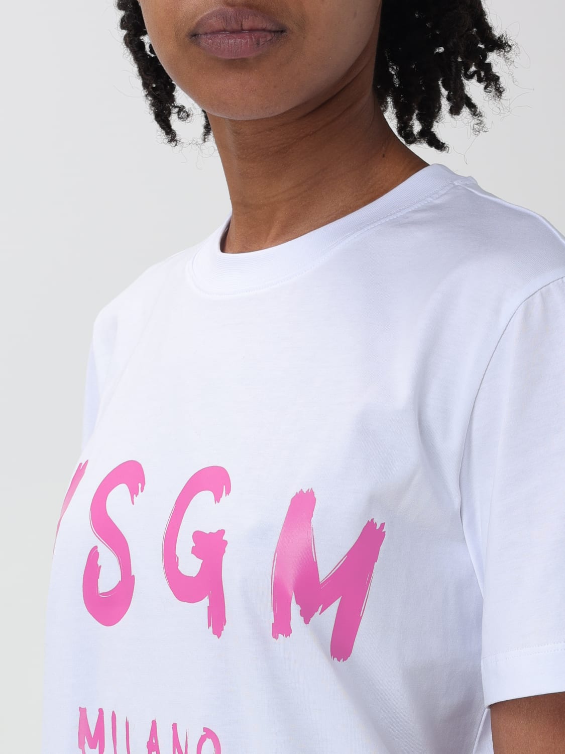 MSGM: t-shirt for woman - White | MSGM t-shirt 3641MDM510247002