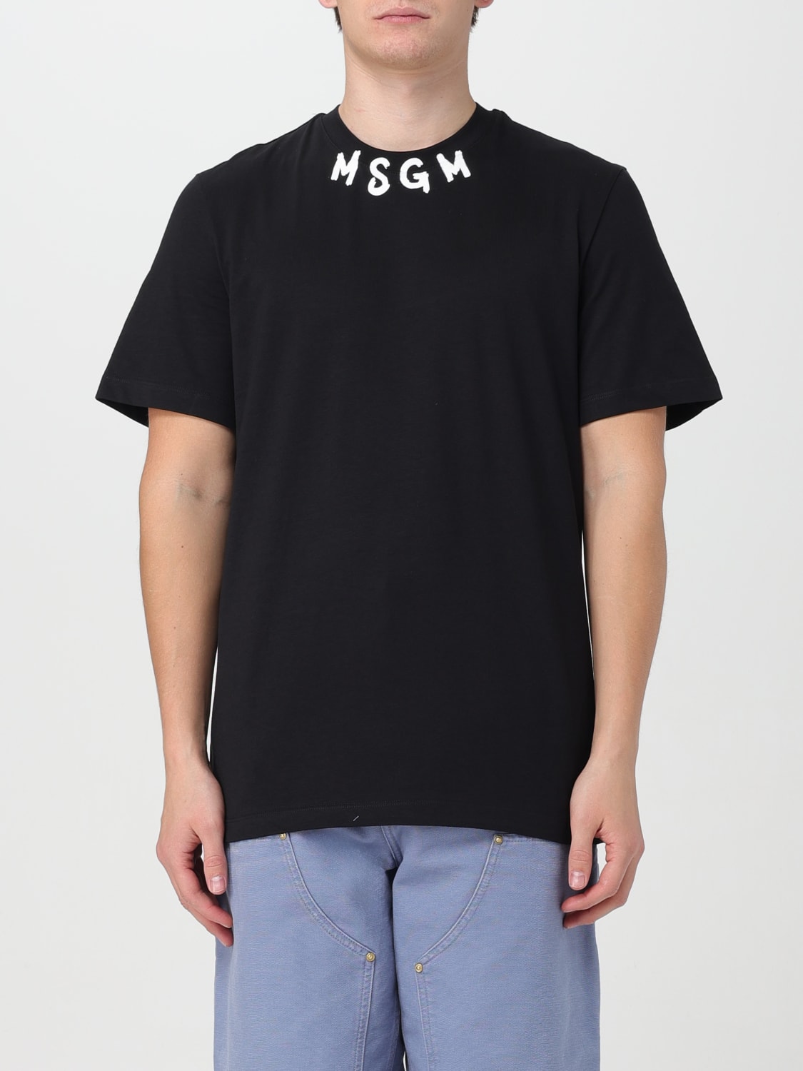 MSGM: t-shirt for man - Black | Msgm t-shirt 3640MM118247002