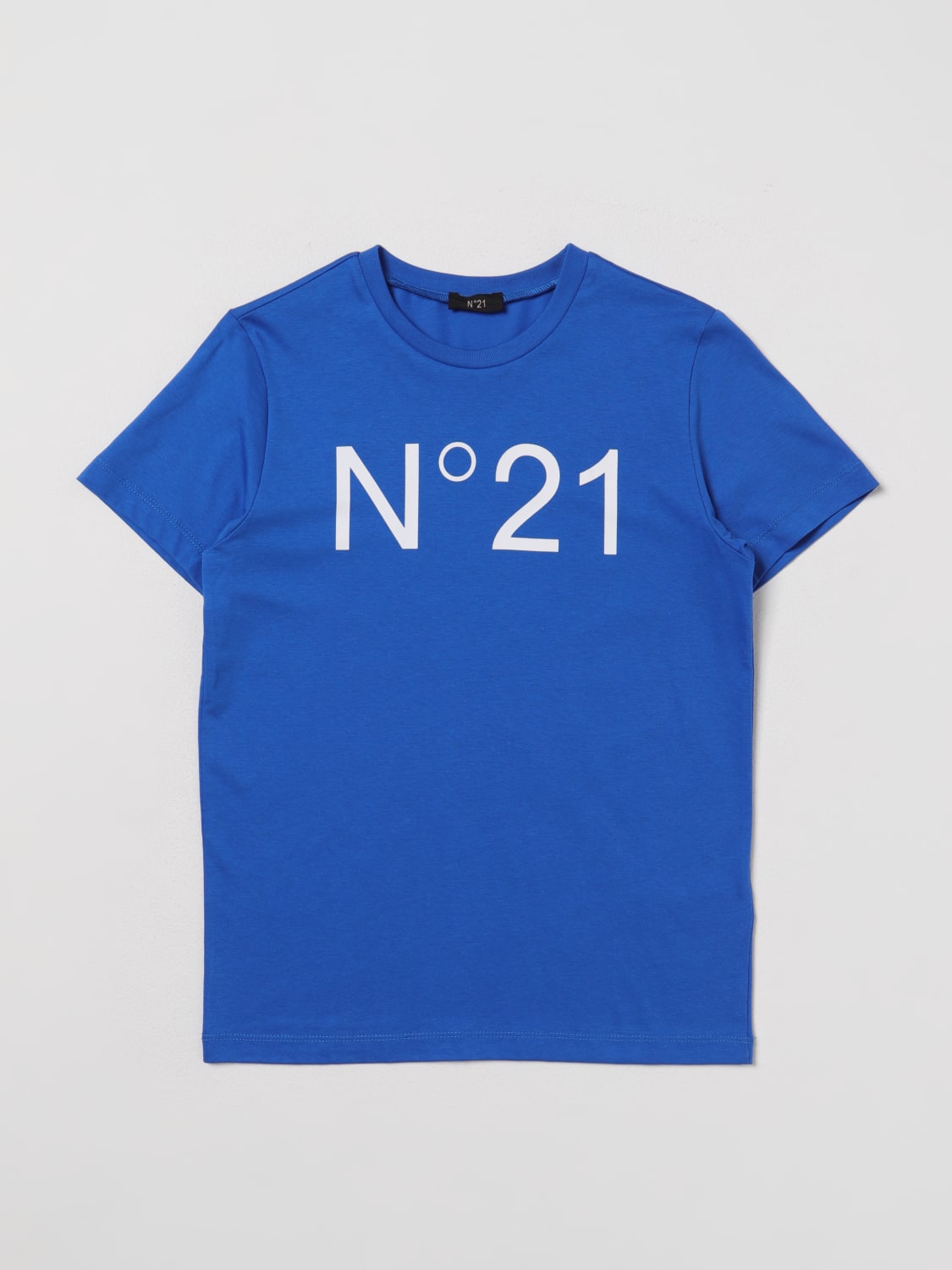 N° 21: t-shirt with logo print - Royal Blue | N° 21 t-shirt