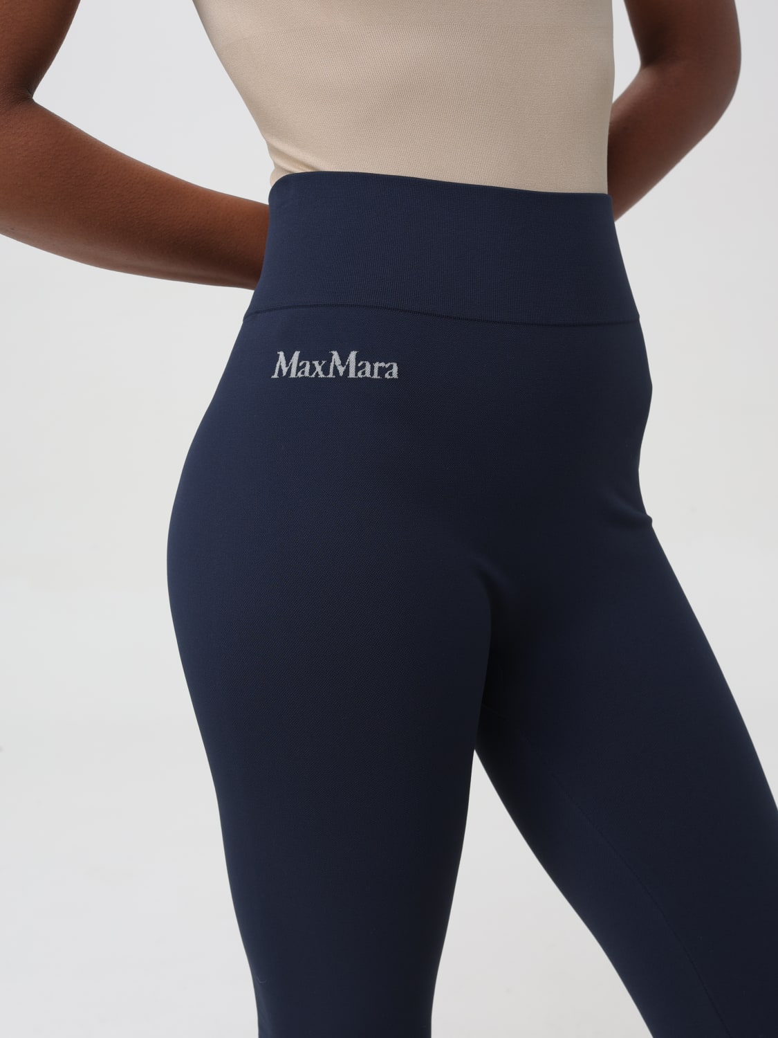 Womens Max Mara blue Logo Leggings