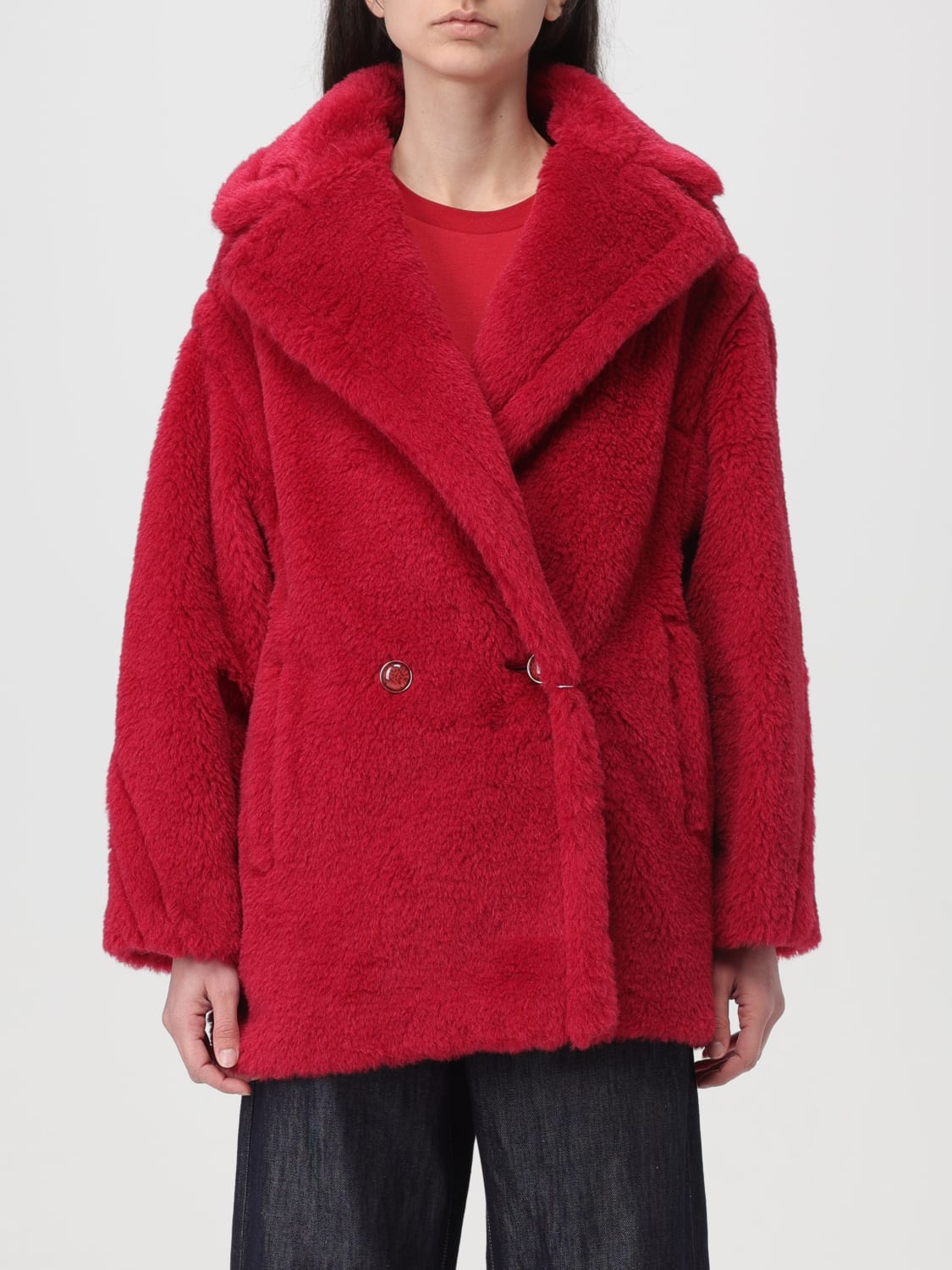 MAX MARA: coat for woman - Red | Max Mara coat 2411081031600 online at ...