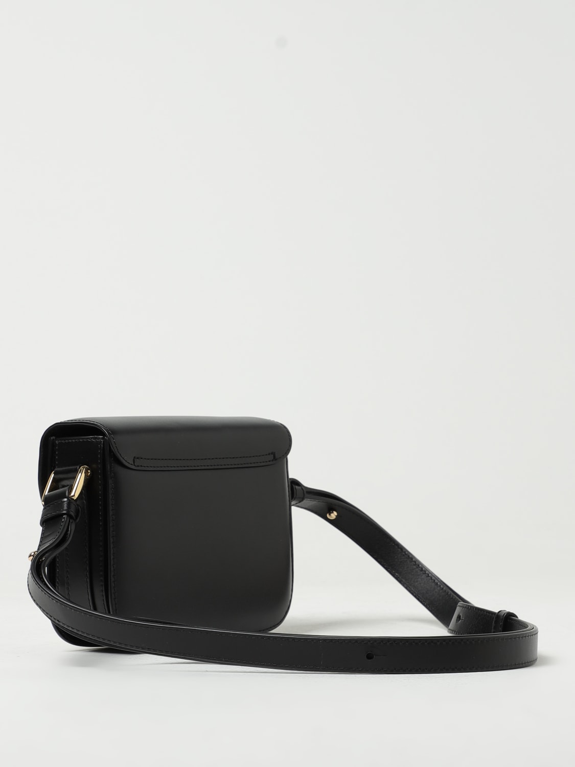 A.P.C.: Grace bag in leather with logo - Black | A.p.c. mini bag