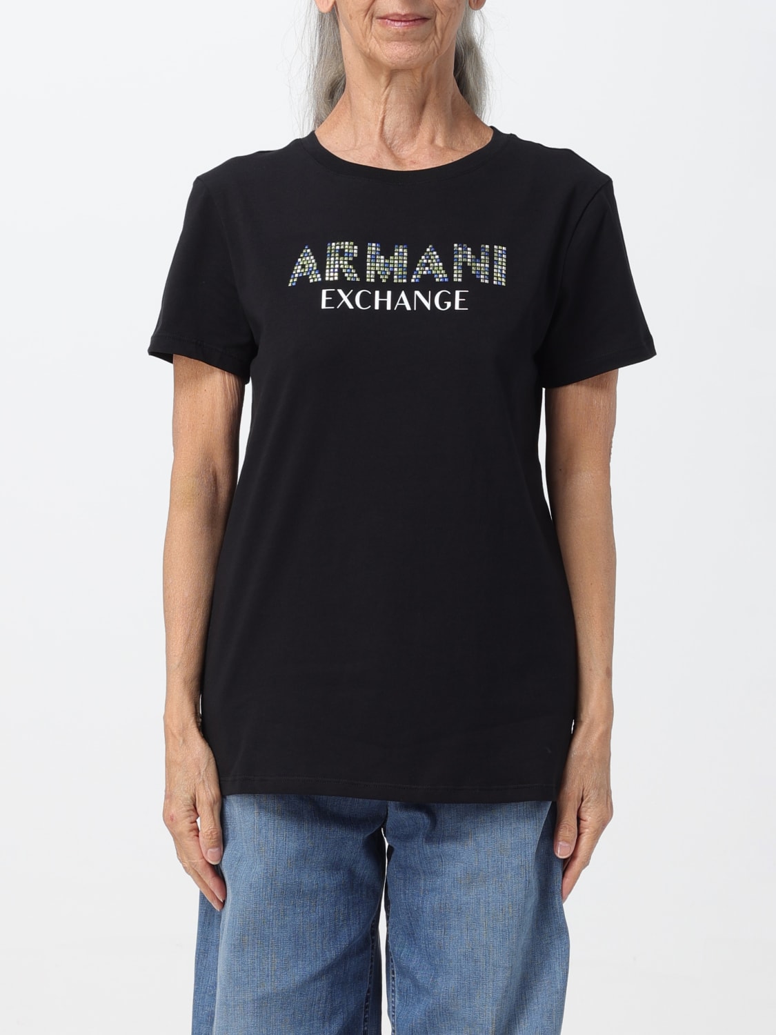 ARMANI EXCHANGE Camiseta para mujer Negro Camiseta Armani