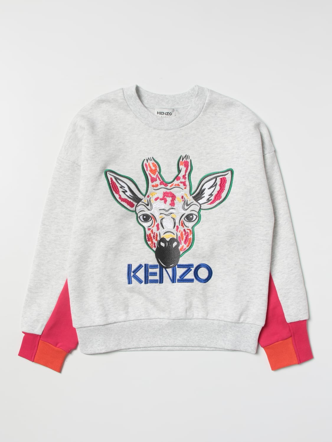 KENZO KIDS Vestito con stampa giraffa bambina bianco 