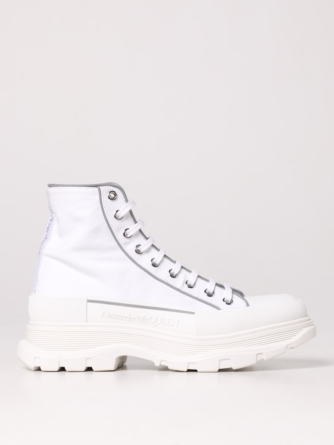 Alexander McQueen Outlet Bottine en cuir Blanc Bottines