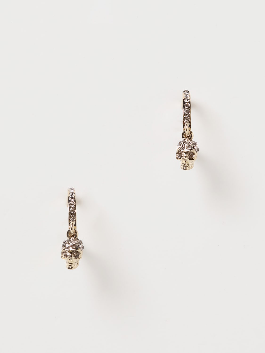 Alexander Mcqueen Outlet: mini rhinestones pavé Skull earrings