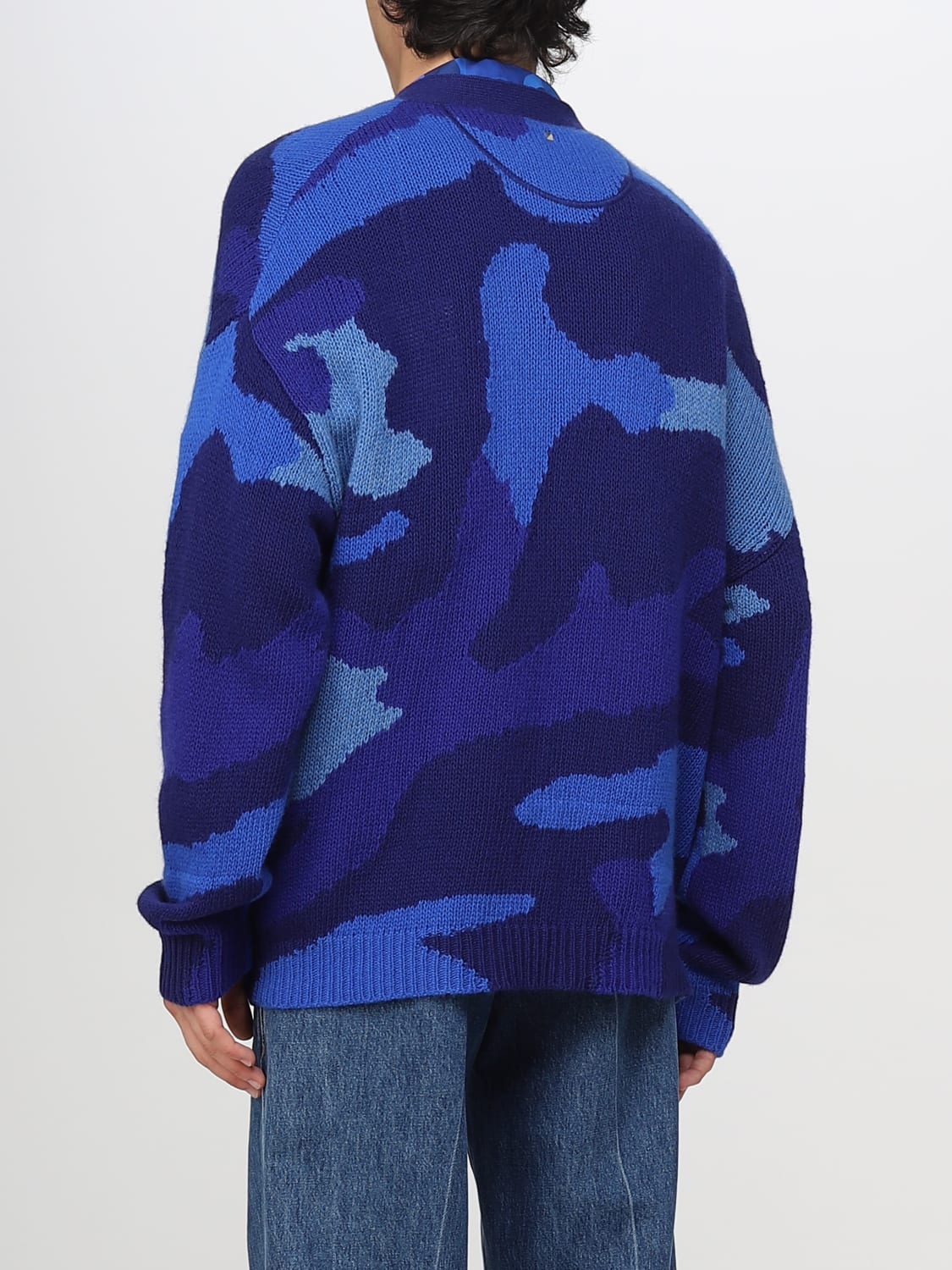 ASOS Oversized Knitted Sweater With Cloud Design in Blue for Men