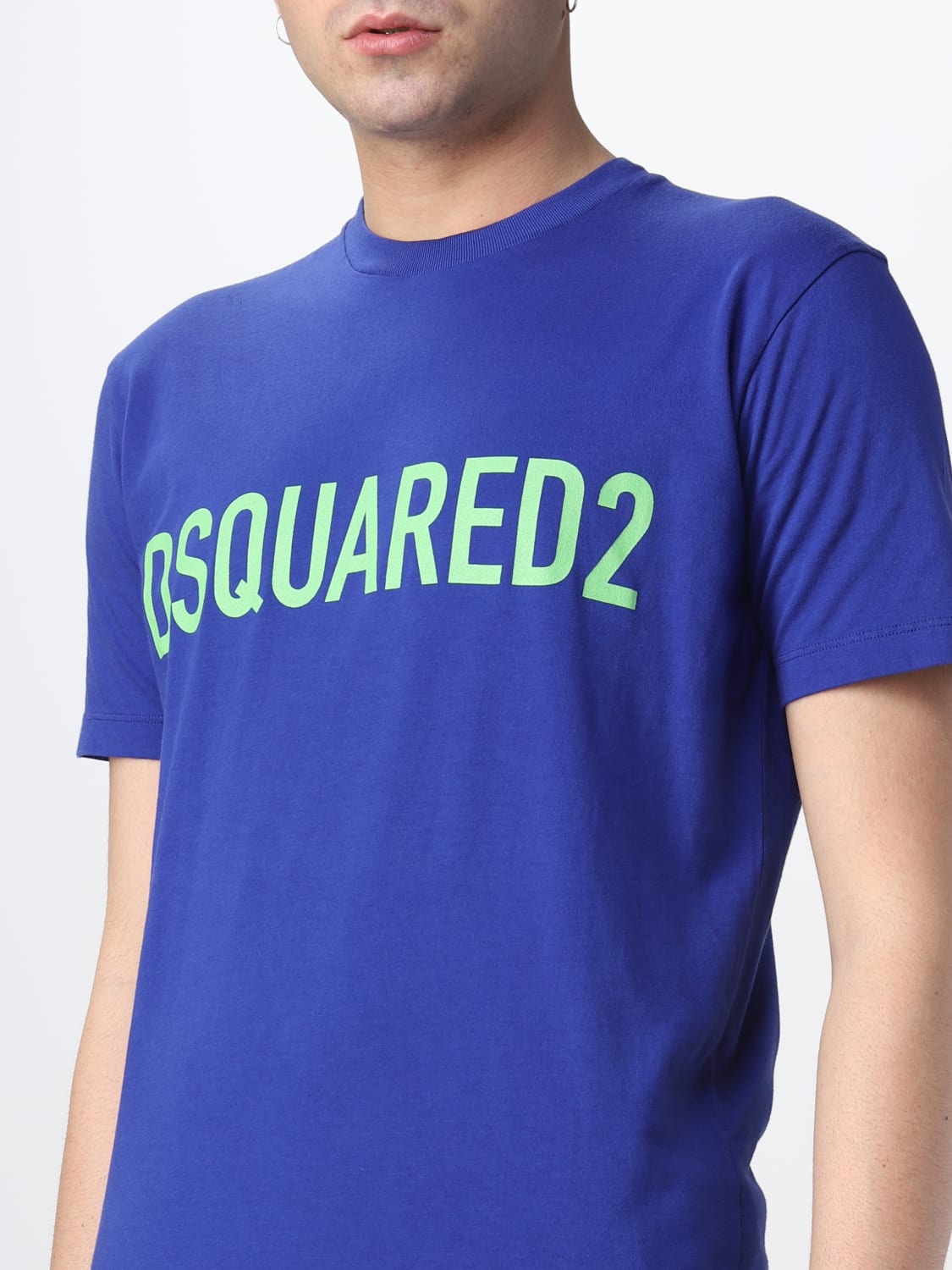 Dsquared2 Outlet: cotton T-shirt - Sky Blue  Dsquared2 t-shirt  S74GD1126S24321 online at