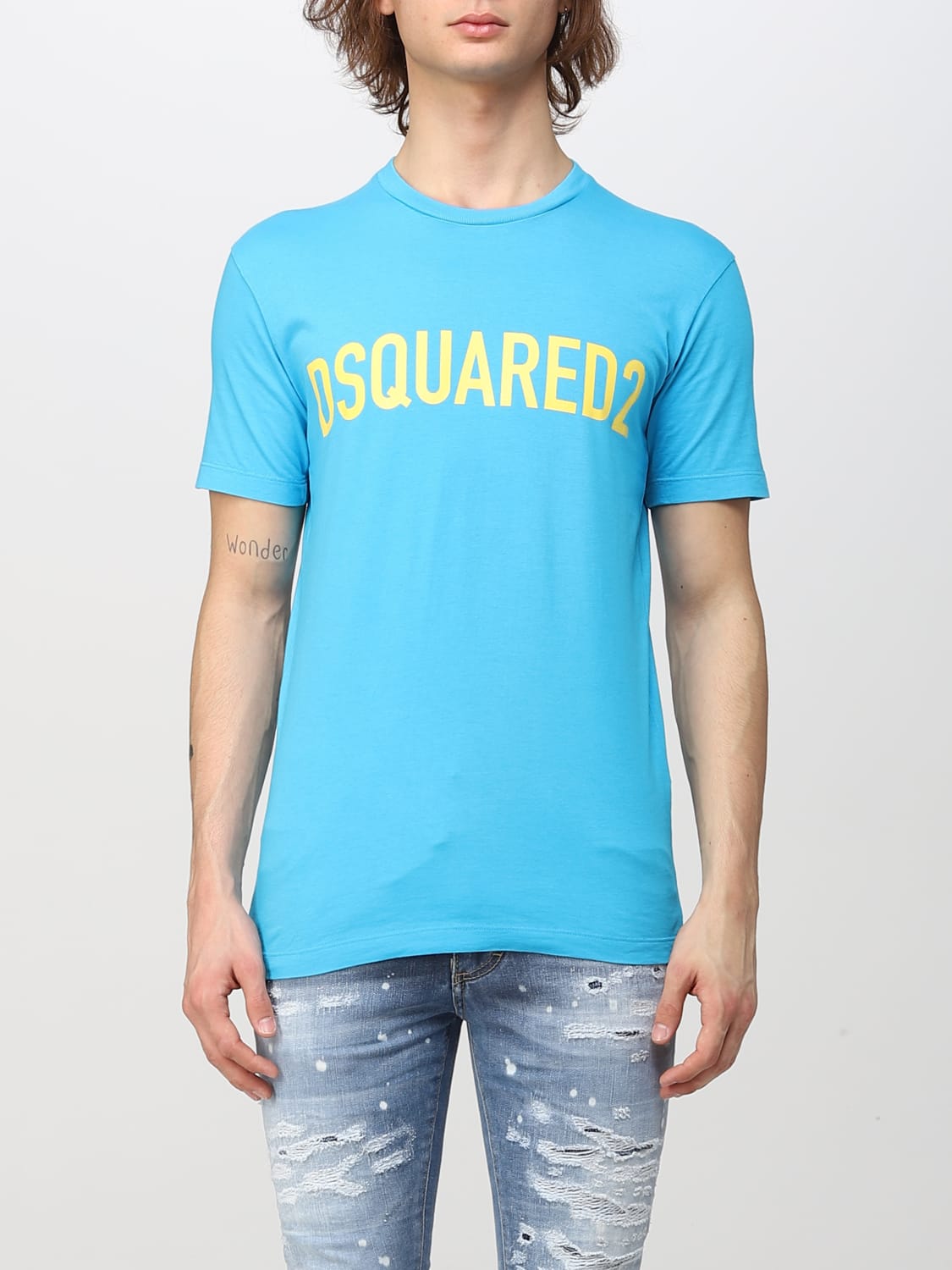 Dsquared2アウトレット：Tシャツ メンズ - スカイブルー | GIGLIO.COM