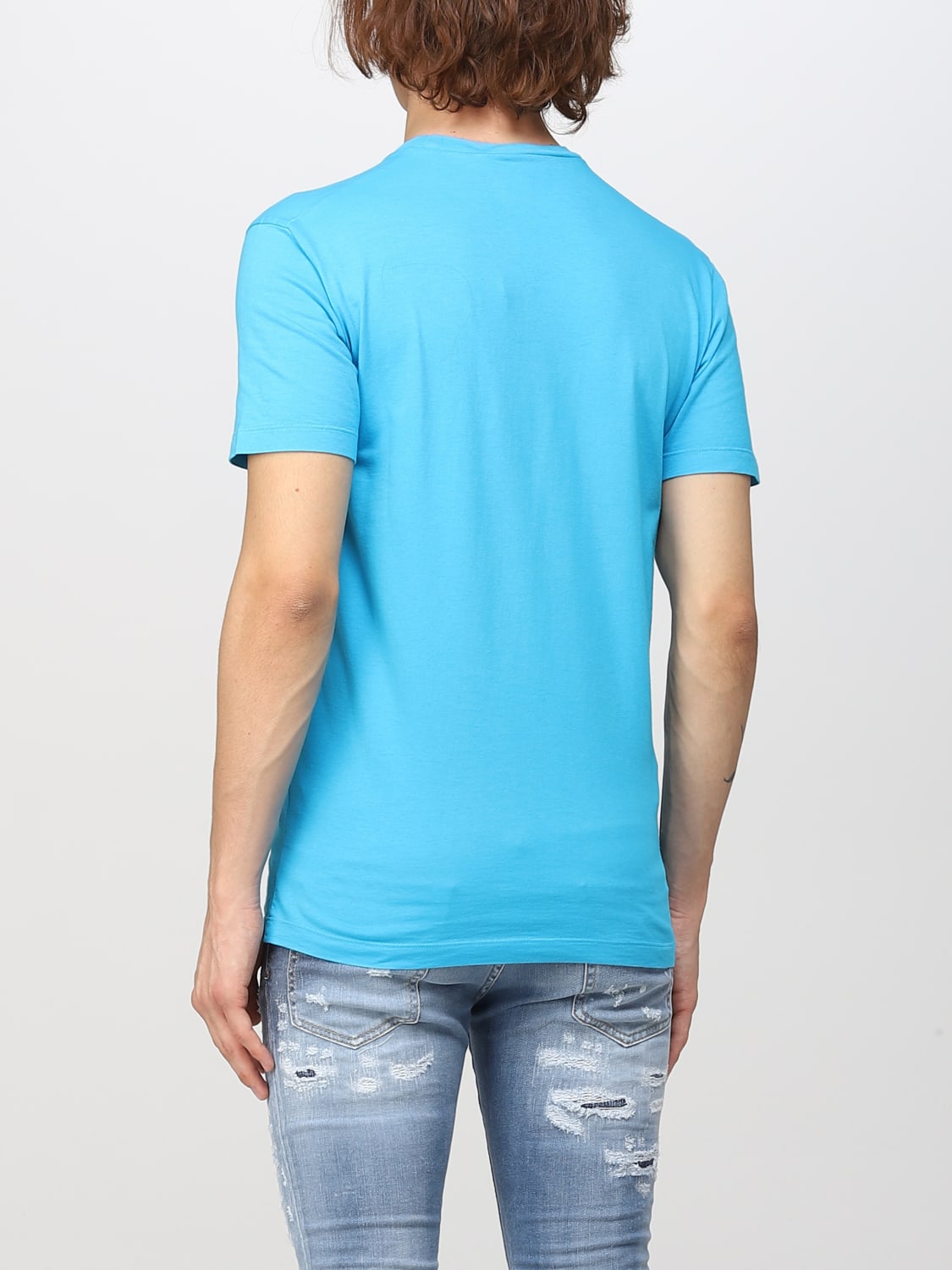 Dsquared2 Outlet: cotton T-shirt - Sky Blue  Dsquared2 t-shirt  S74GD1126S24321 online at