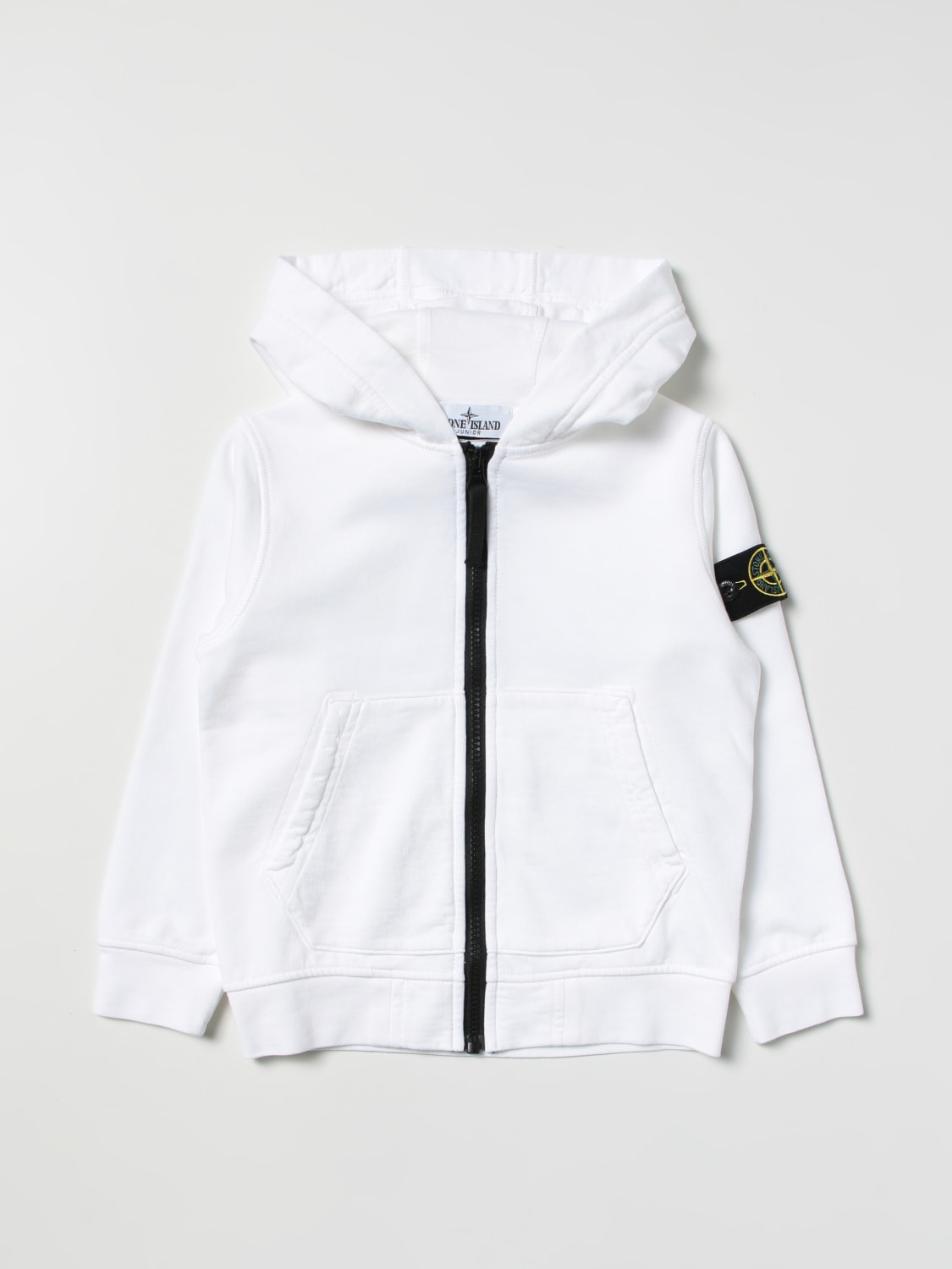 Stone Island Junior Outlet sweatshirt in cotton White Stone