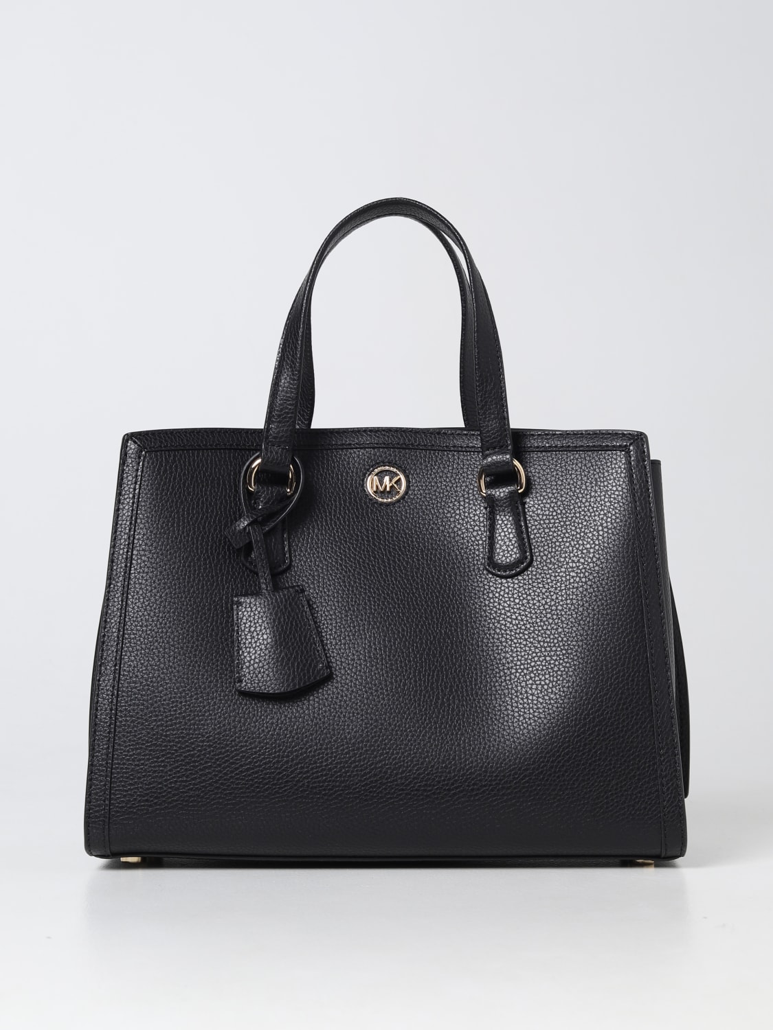 MICHAEL KORS: Michael Chantal bag in textured leather - Black