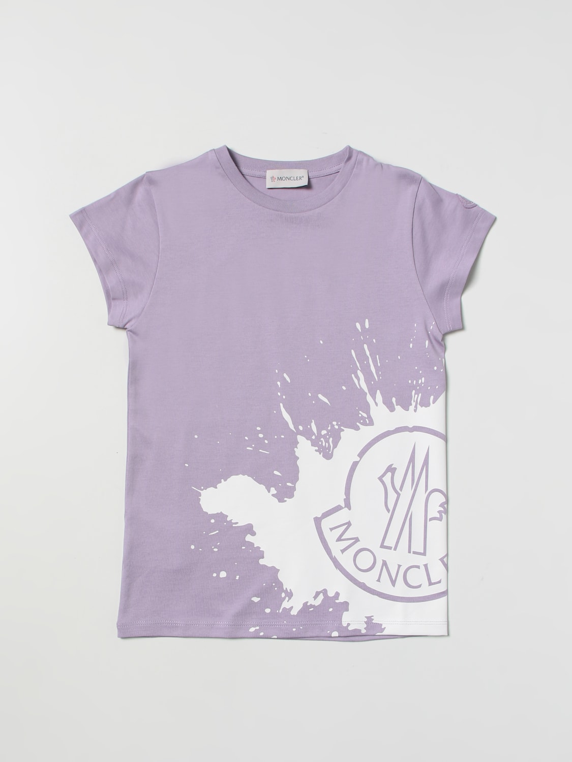 Moncler Outlet: T-shirt with logo print - Violet | Moncler t-shirt