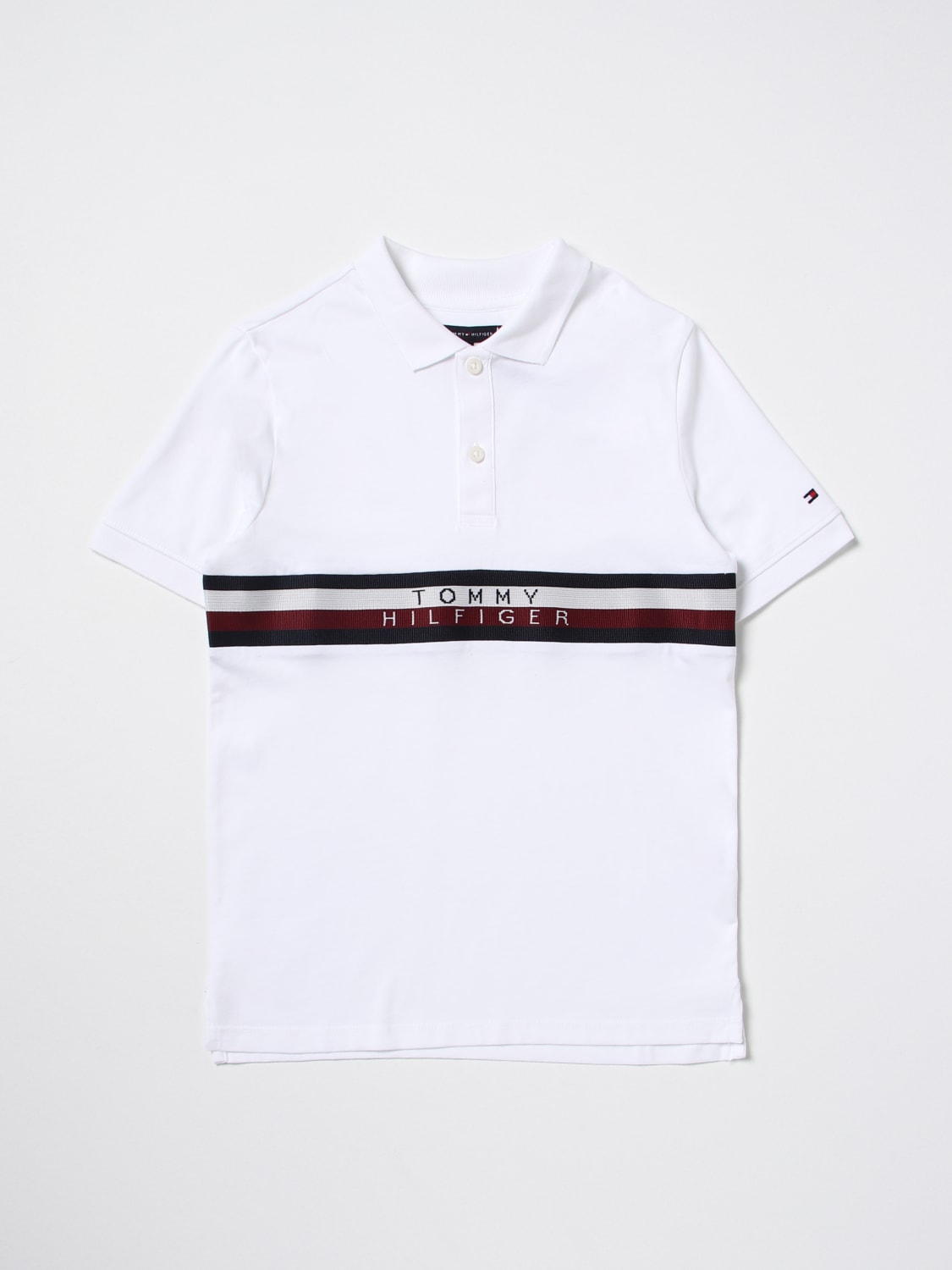 Tommy Hilfiger Outlet: polo shirt for boys - White | Tommy Hilfiger polo  shirt KB0KB08157 online at