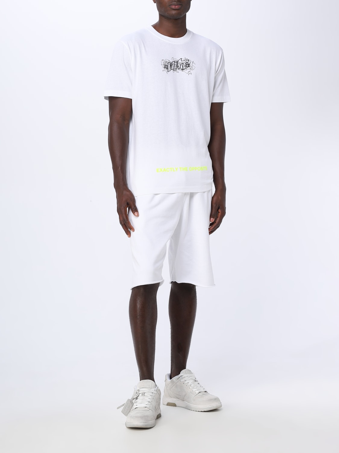 White Off-White online cotton at - OMCI006S23FLE004 | in short Off-White Outlet: shorts