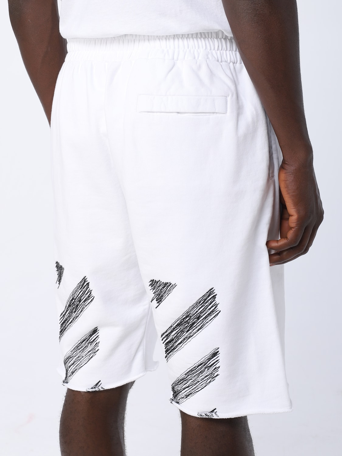 Off-White Outlet: shorts in cotton - White | Off-White short  OMCI006S23FLE004 online at